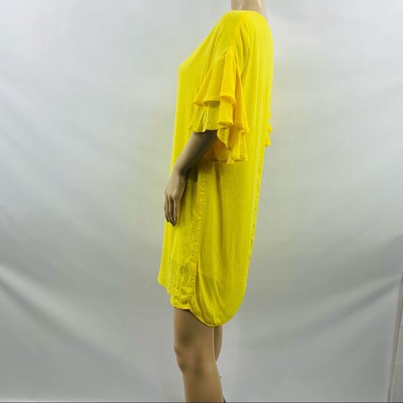 Mary & Mabel Yellow Textured Shirt Dress - Picture 6 of 12